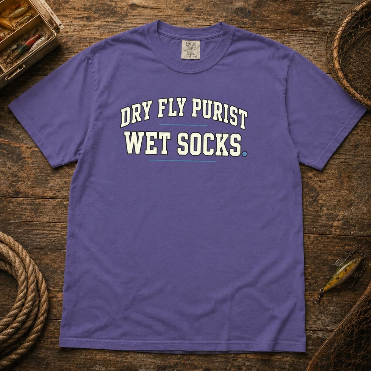 Dry Fly Purist. Wet Socks. t-shirt in Pepper, photo 6