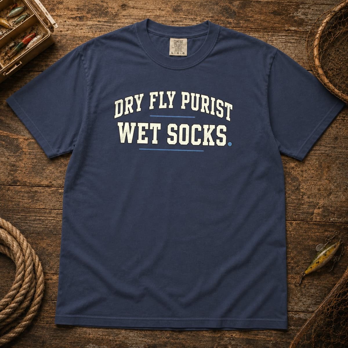Dry Fly Purist. Wet Socks. t-shirt in Pepper, photo 3