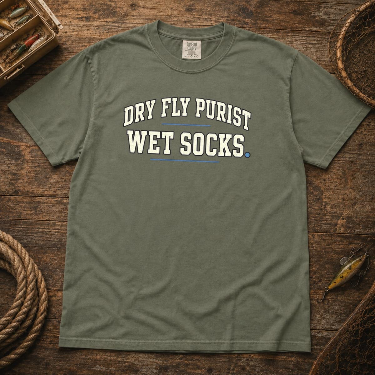 Dry Fly Purist. Wet Socks. t-shirt in Pepper, photo 5