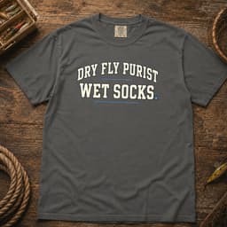 Dry Fly Purist. Wet Socks. t-shirt in Pepper, thumbnail 1