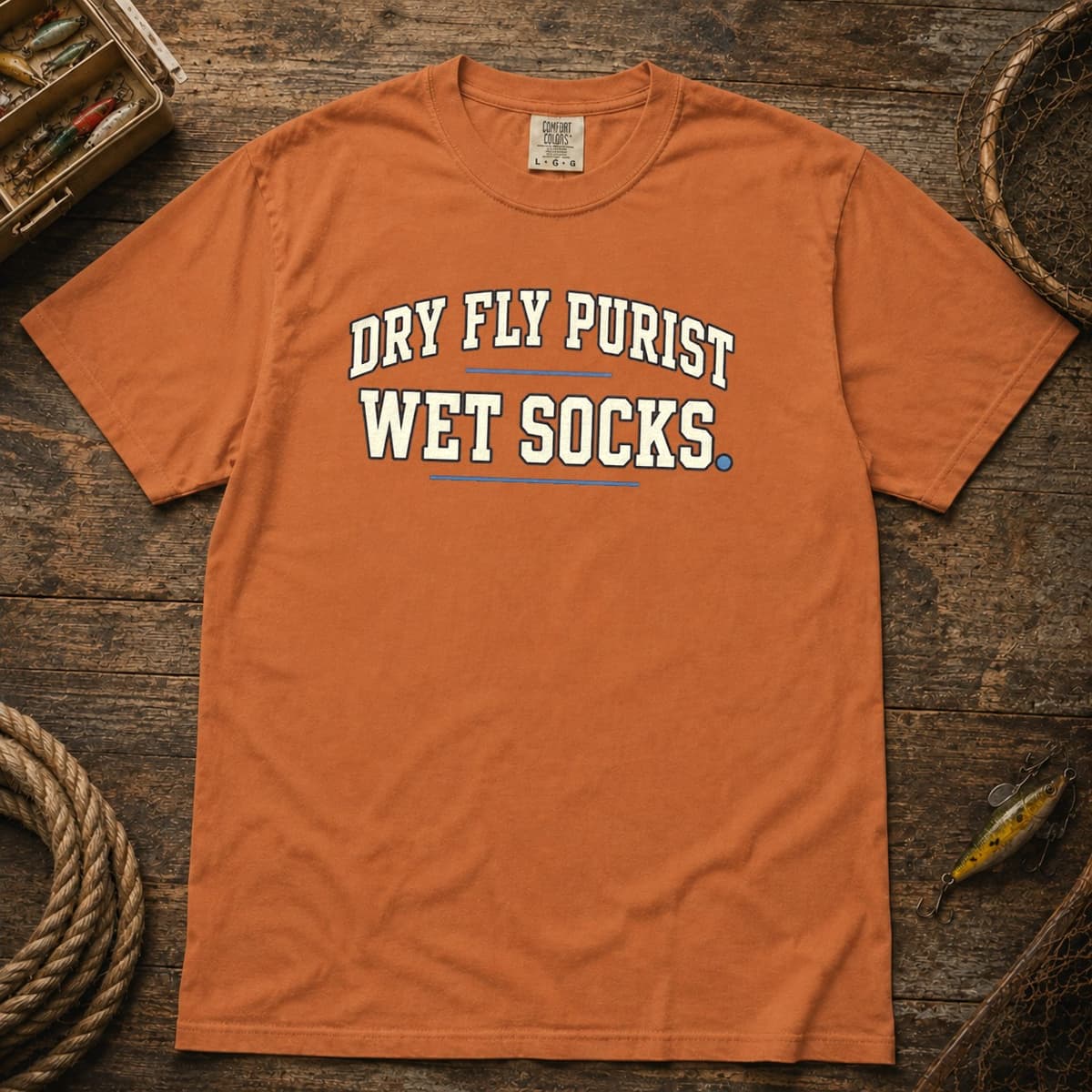 Dry Fly Purist. Wet Socks. t-shirt in Pepper, photo 9