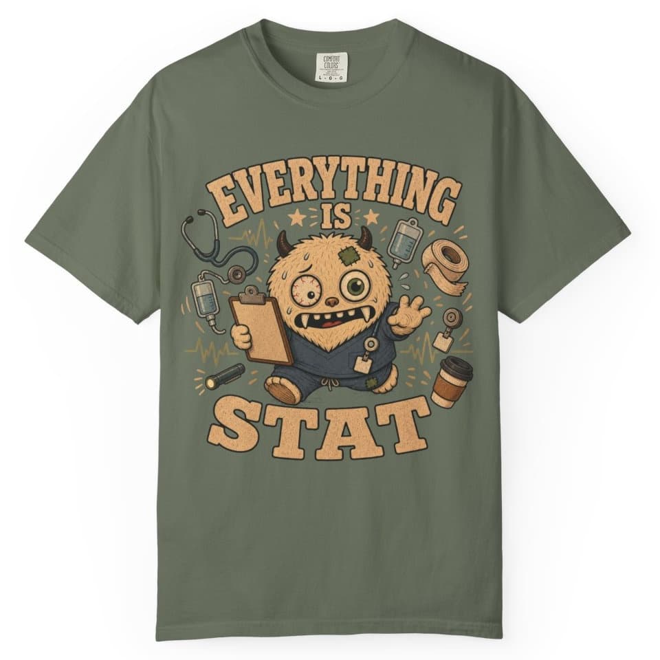 Everything STAT t-shirt in Moss, photo 1