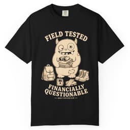 Financially Questionable Camo Hunting Shirt t-shirt in Black, thumbnail 1