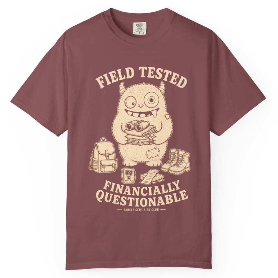 Financially Questionable Camo Hunting Shirt t-shirt in Black, photo 9