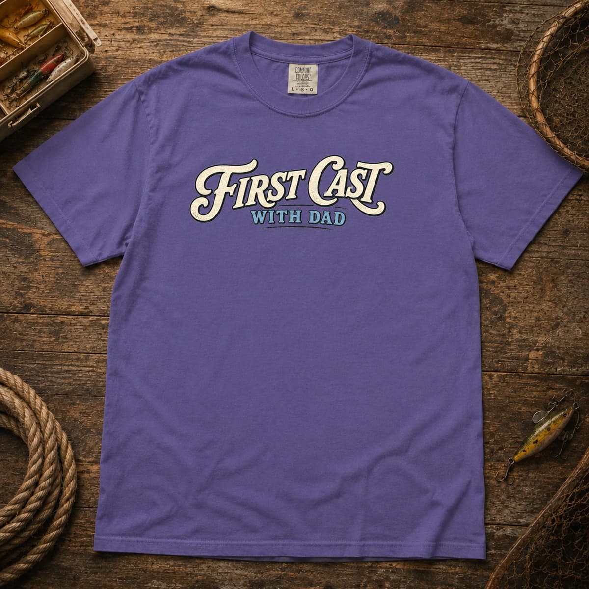 First Cast With Dad t-shirt in Midnight, photo 6