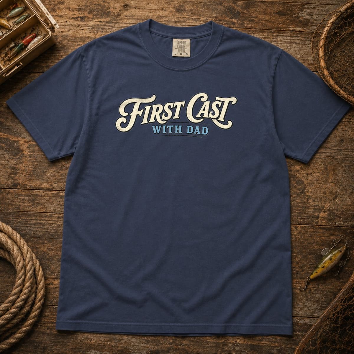 First Cast With Dad t-shirt in Midnight, photo 1