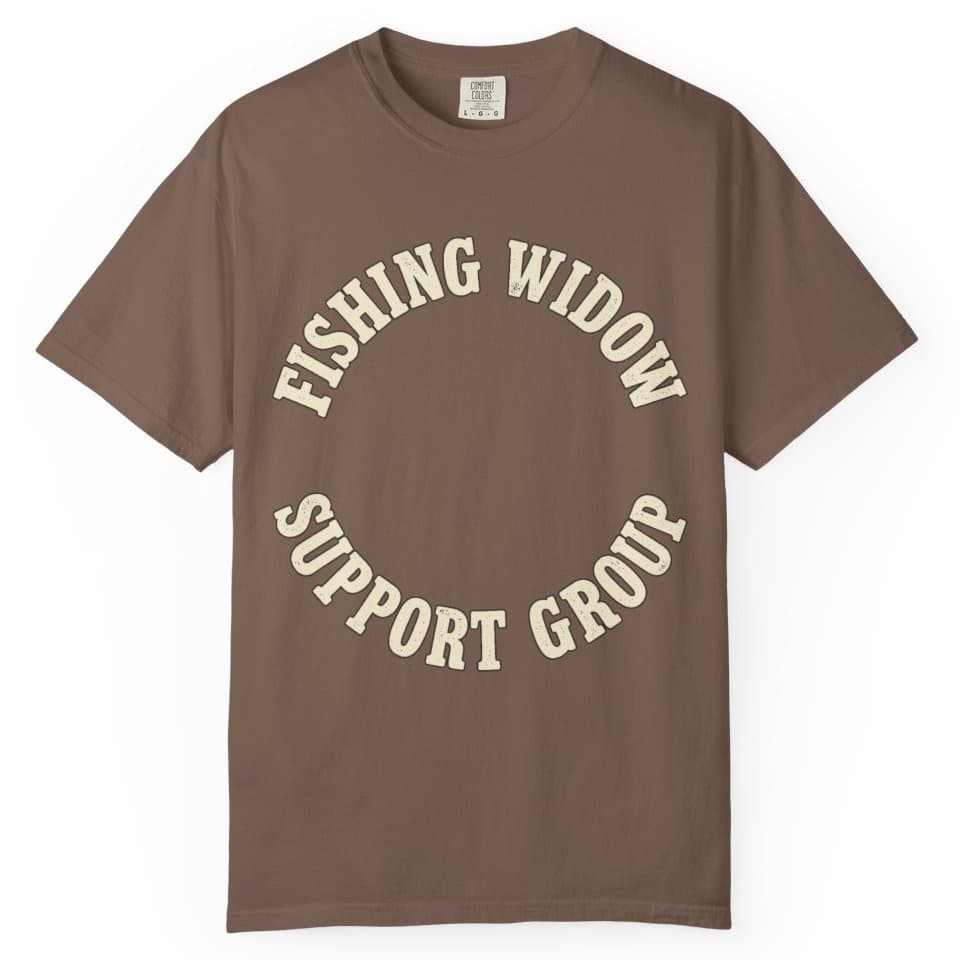 Fishing Widow Support Group t-shirt in Espresso, photo 1