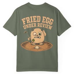 Fried Egg Under Review t-shirt in Moss, thumbnail 1