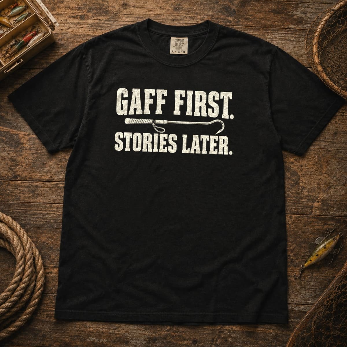 Gaff First. Stories Later. t-shirt in Espresso, photo 9