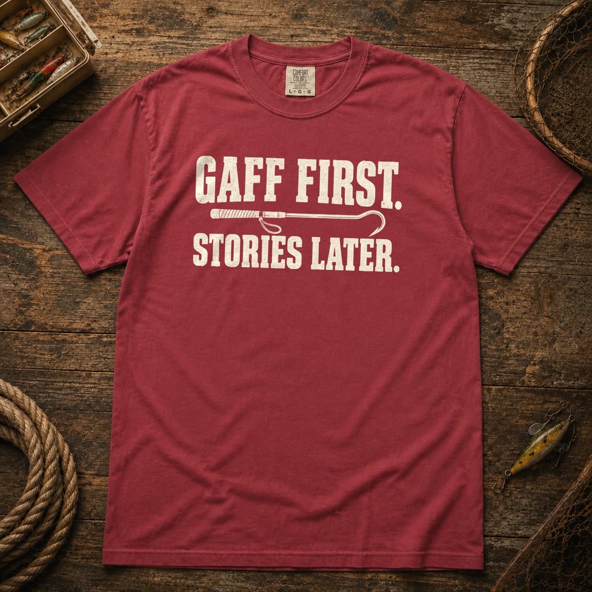 Gaff First. Stories Later. t-shirt in Espresso, photo 6