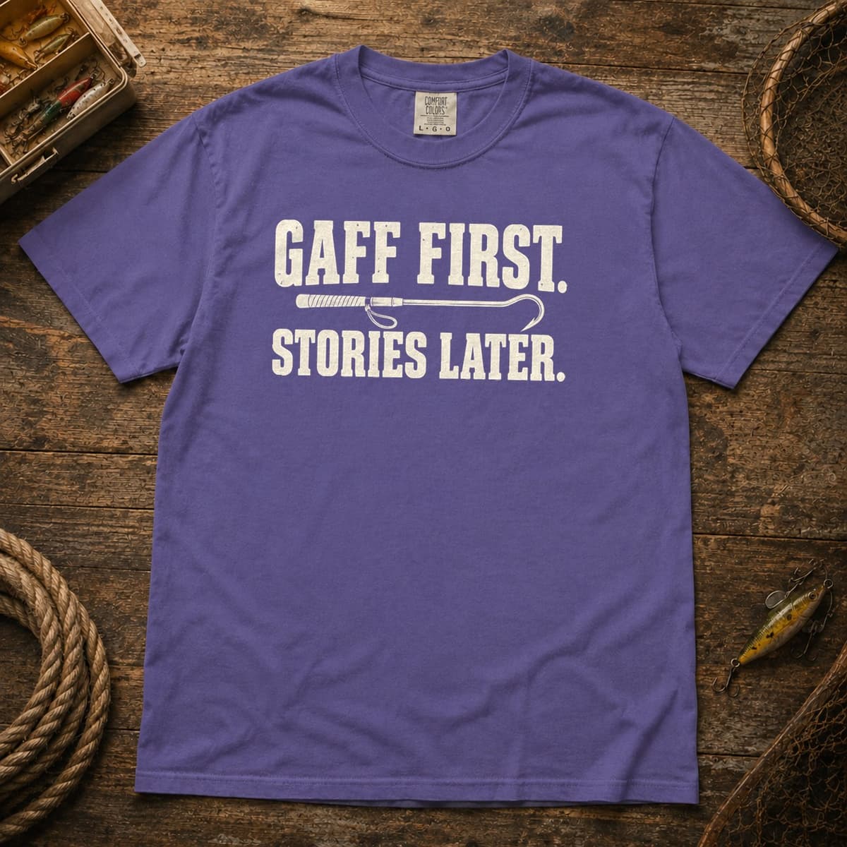 Gaff First. Stories Later. t-shirt in Espresso, photo 4