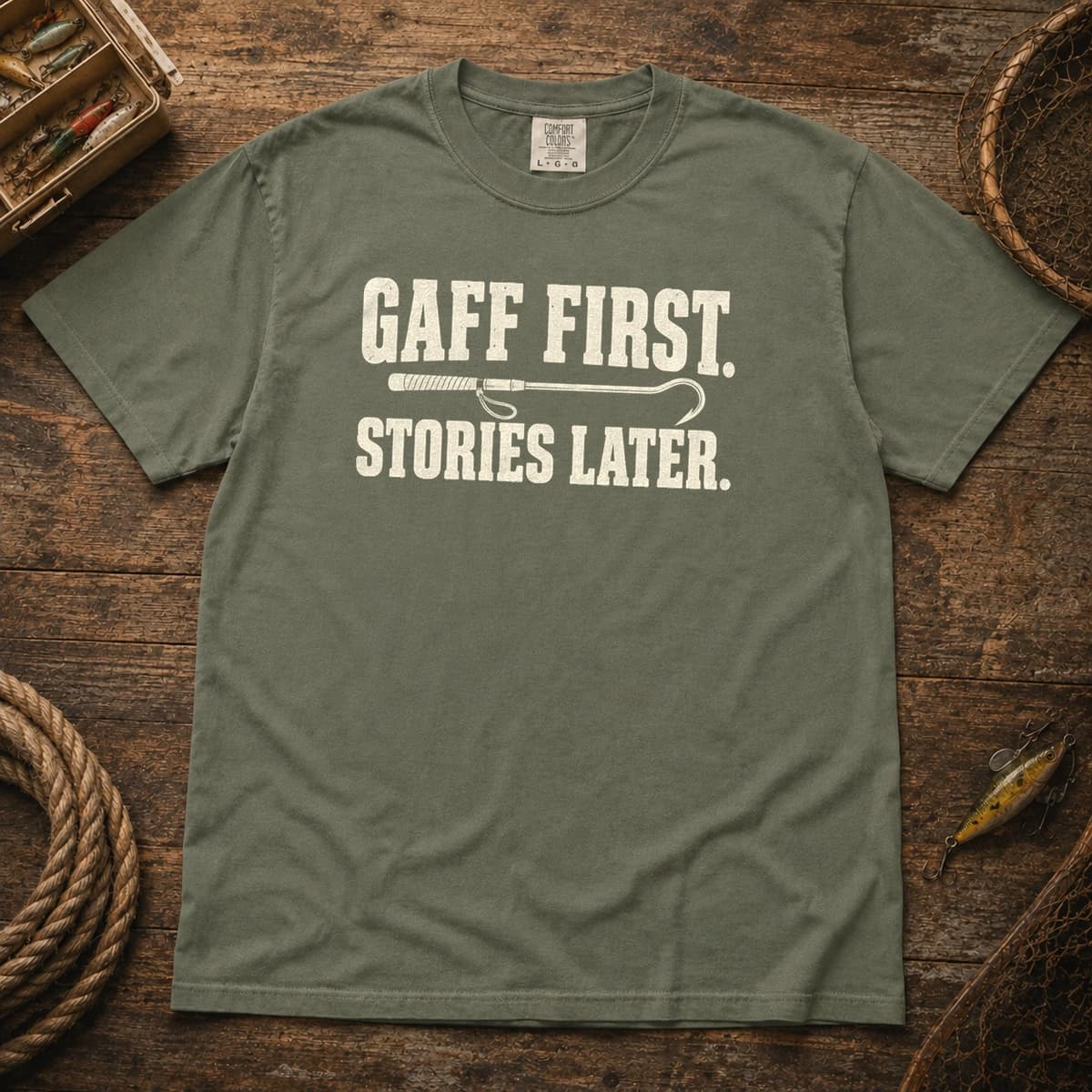 Gaff First. Stories Later. t-shirt in Espresso, photo 7