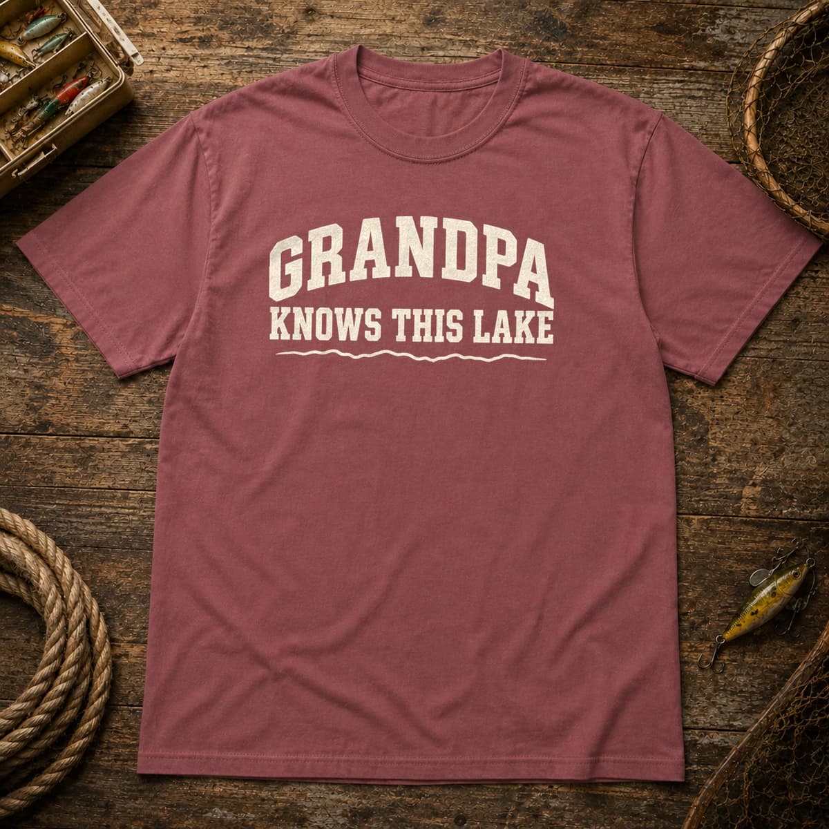 Grandpa Knows This Lake t-shirt in Granite, photo 8