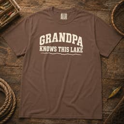 Grandpa Knows This Lake t-shirt in Granite, thumbnail 4