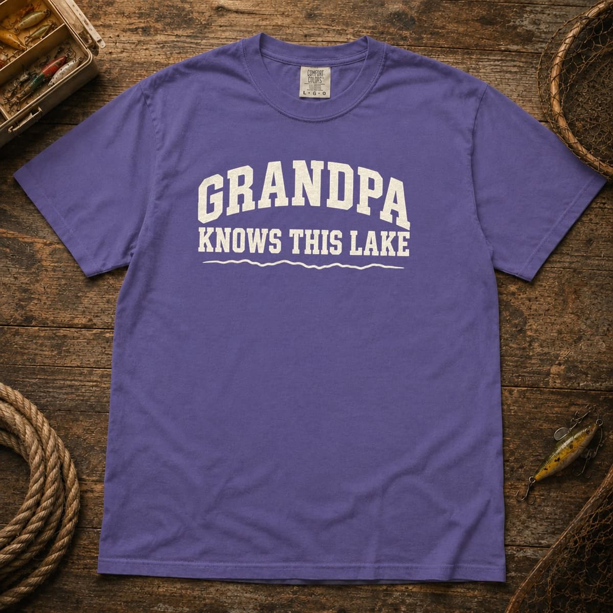 Grandpa Knows This Lake t-shirt in Granite, photo 7