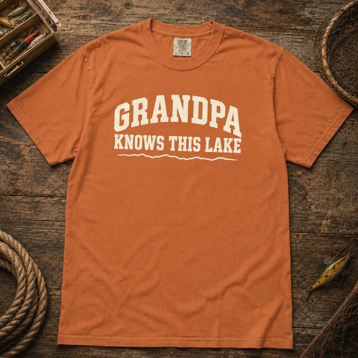 Grandpa Knows This Lake t-shirt in Granite, photo 9