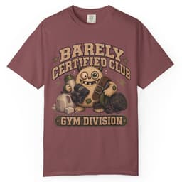 Barely Certified Gym Dept t-shirt in Grape, thumbnail 9