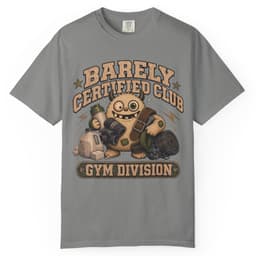 Barely Certified Gym Dept t-shirt in Grape, thumbnail 7