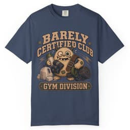 Barely Certified Gym Dept t-shirt in Grape, thumbnail 3
