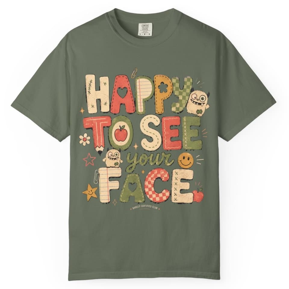 Happy to See Your Face t-shirt in Moss, photo 1