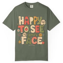 Happy to See Your Face t-shirt in Moss, thumbnail 1