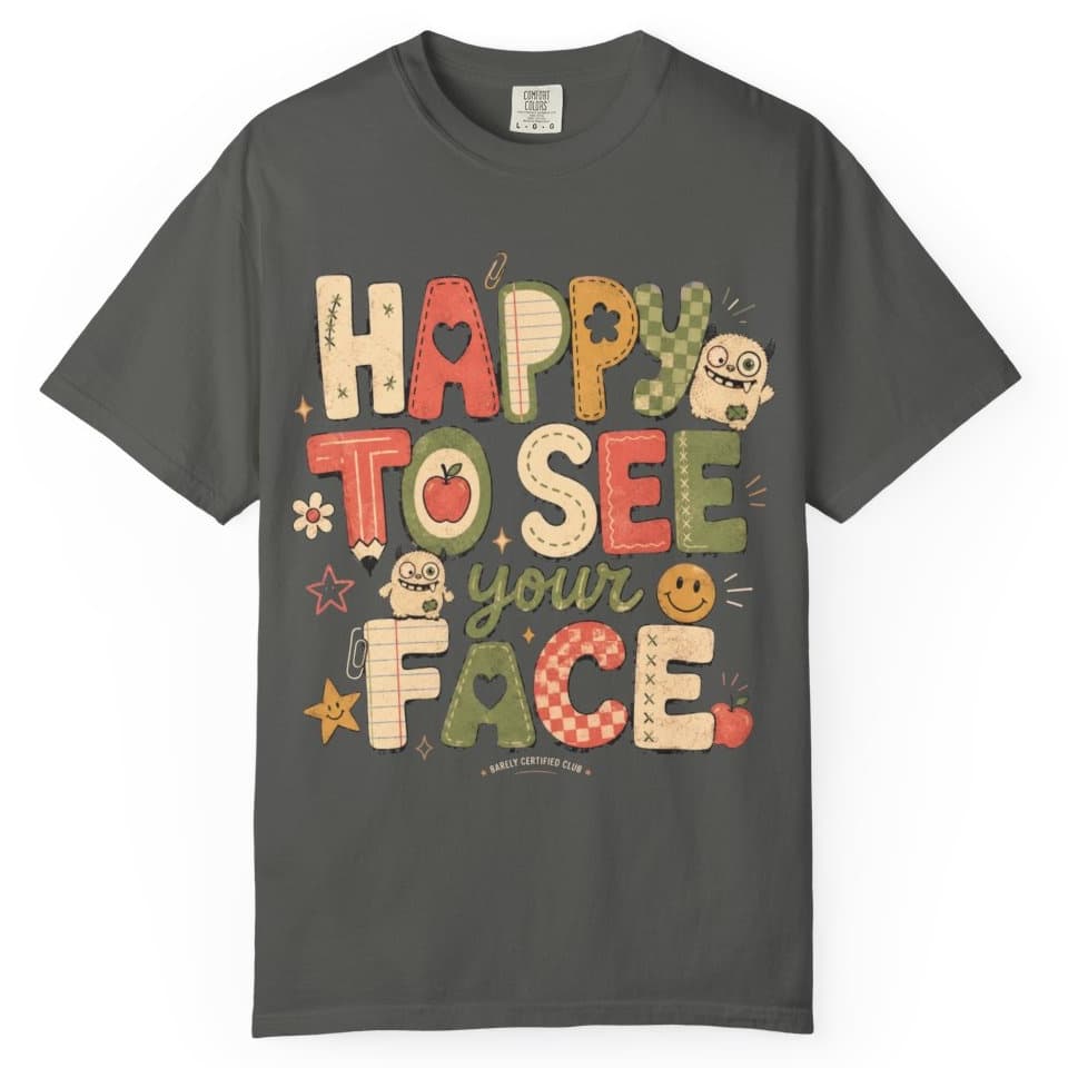 Happy to See Your Face t-shirt in Moss, photo 5