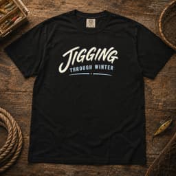 Jigging Through Winter t-shirt in Black, thumbnail 1