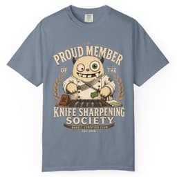 Knife Sharpening Society t-shirt in Midnight, thumbnail 8