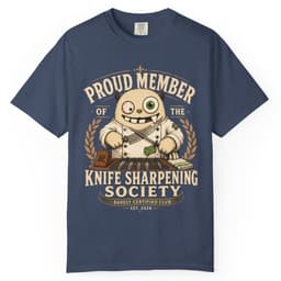 Knife Sharpening Society t-shirt in Midnight, thumbnail 1