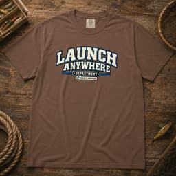 Launch Anywhere Department t-shirt in Black, thumbnail 2