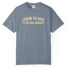 Loading Is the Workout Kayak Fishing Shirt t-shirt in Black, thumbnail 9