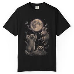 Raccoon Moon Meeting t-shirt in Blue Jean, thumbnail 2