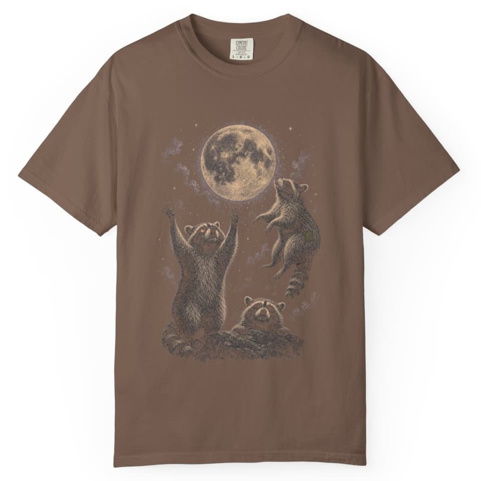 Raccoon Moon Meeting t-shirt in Blue Jean, photo 4