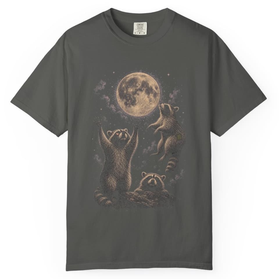 Raccoon Moon Meeting t-shirt in Blue Jean, photo 5