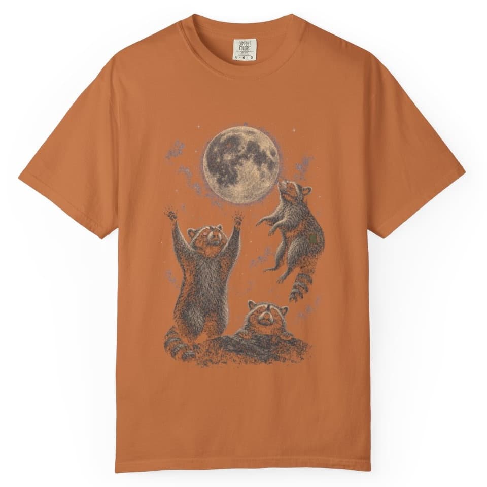 Raccoon Moon Meeting t-shirt in Blue Jean, photo 10