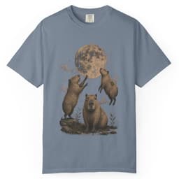 Capybara Moon Meeting t-shirt in Black, thumbnail 8