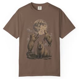 Capybara Moon Meeting t-shirt in Black, thumbnail 3