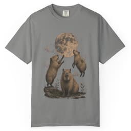 Capybara Moon Meeting t-shirt in Black, thumbnail 7