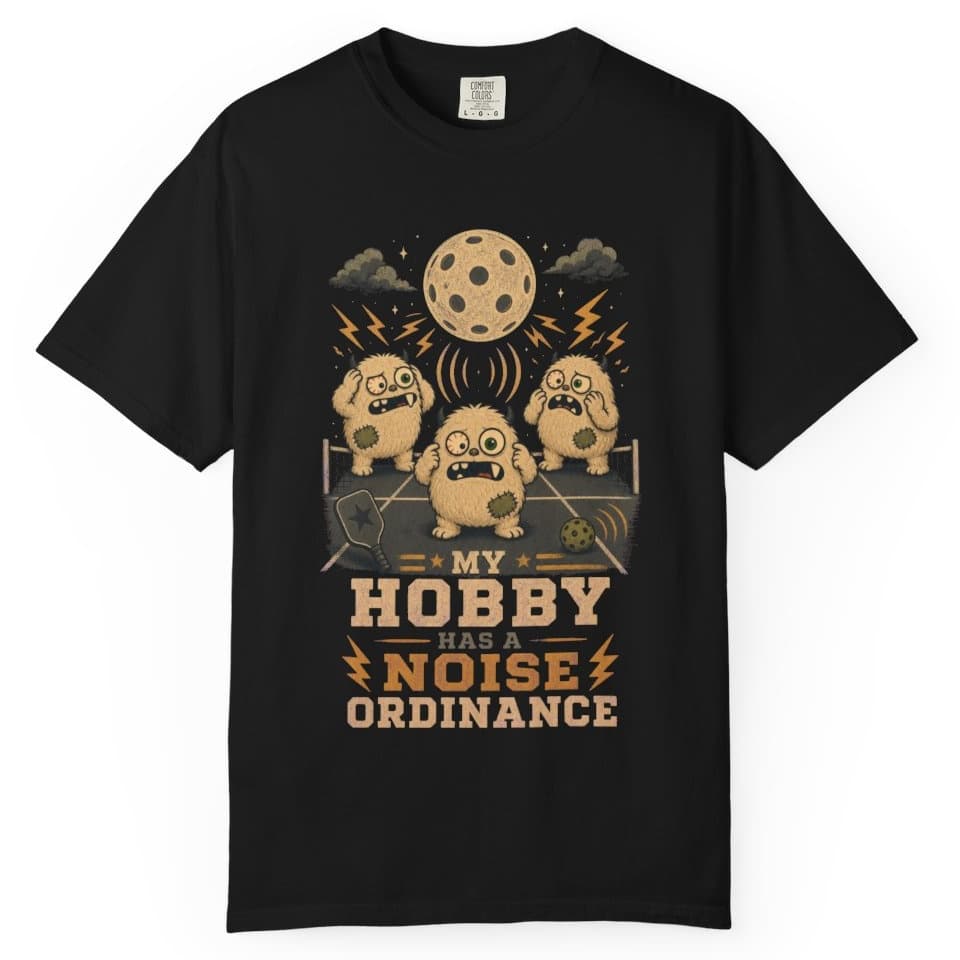 My Hobby Has A Noise Ordinance t-shirt in Black, photo 1