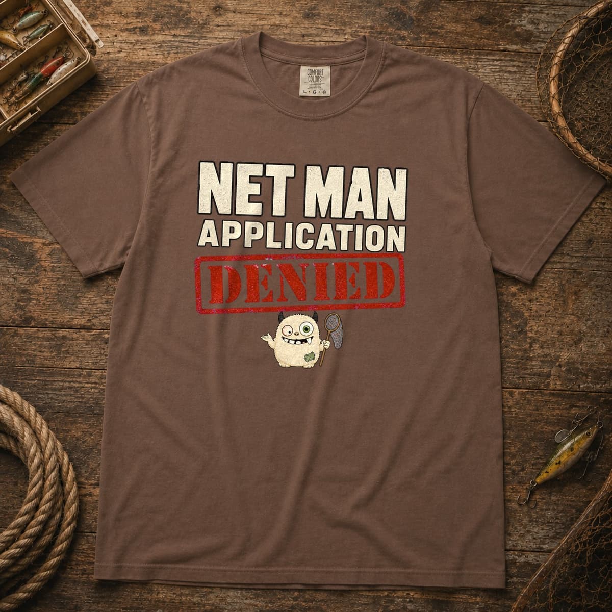 Net Man Application Denied t-shirt in Black, photo 3
