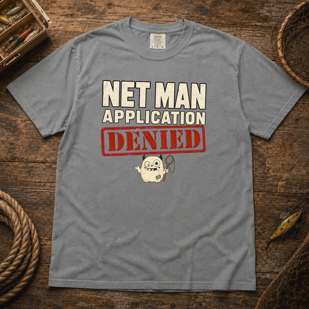 Net Man Application Denied t-shirt in Black, photo 7