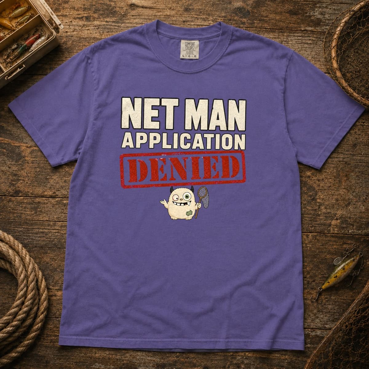 Net Man Application Denied t-shirt in Black, photo 6