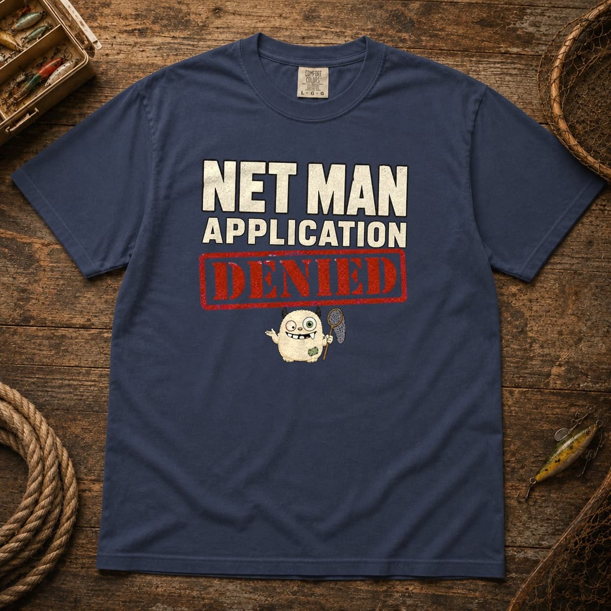 Net Man Application Denied t-shirt in Black, photo 2