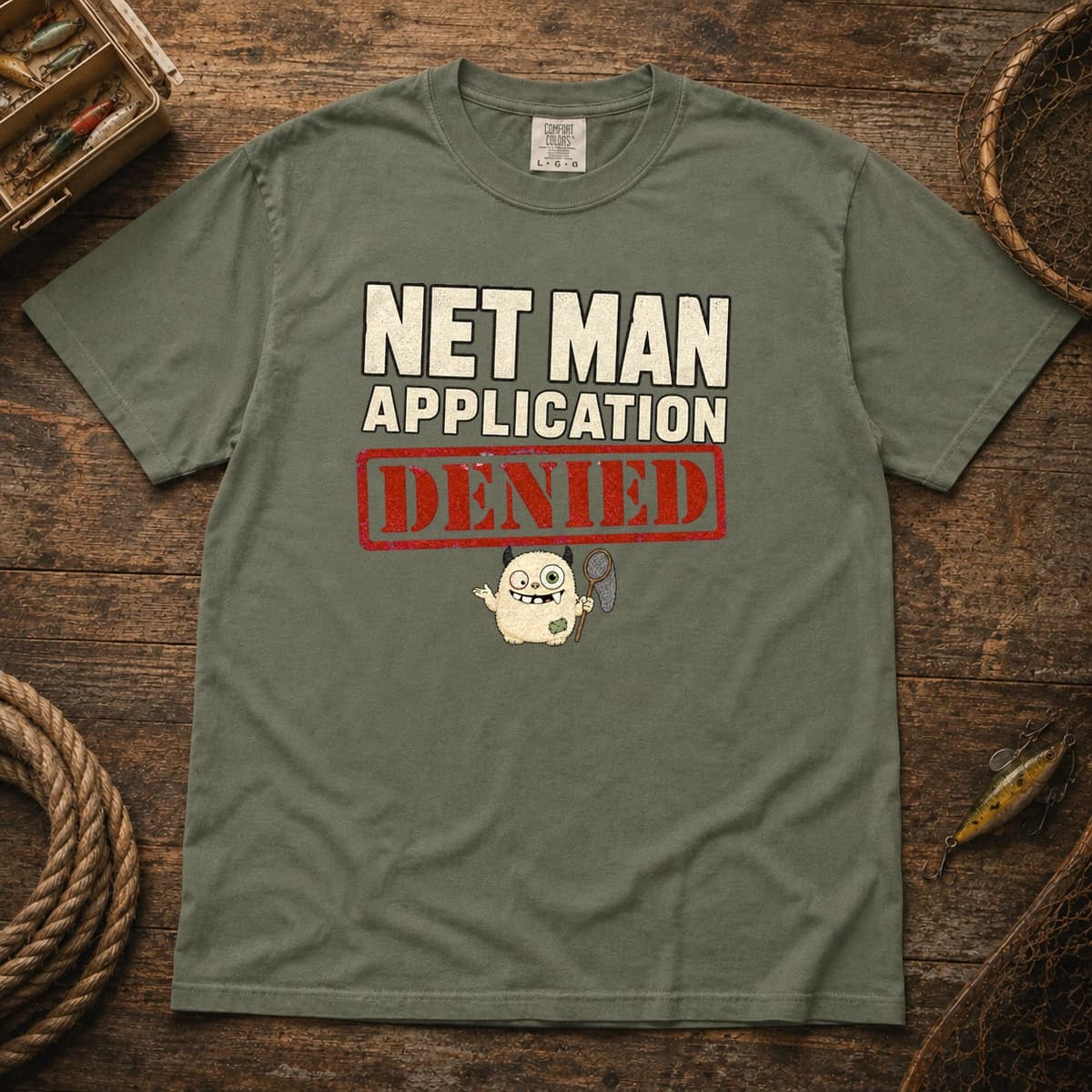 Net Man Application Denied t-shirt in Black, photo 5