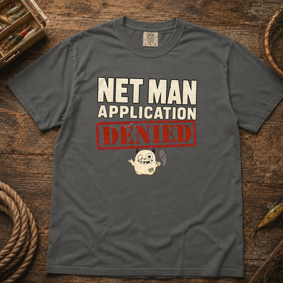 Net Man Application Denied t-shirt in Black, photo 4
