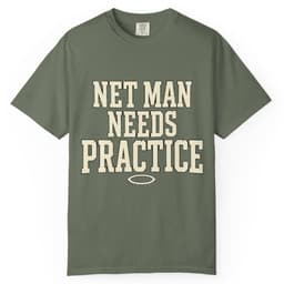 Net Man Needs Practice t-shirt in Moss, thumbnail 1