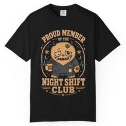 Night Shift Club t-shirt in Brick, thumbnail 2