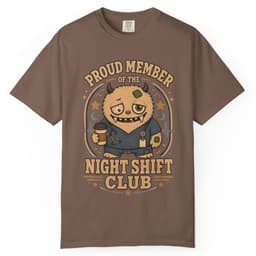 Night Shift Club t-shirt in Brick, thumbnail 4
