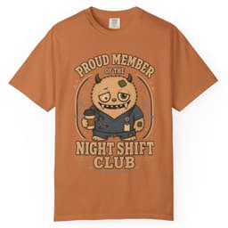 Night Shift Club t-shirt in Brick, thumbnail 11