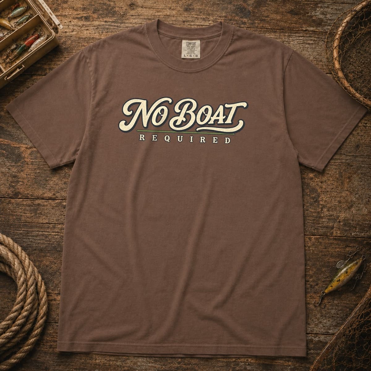 No Boat Required t-shirt in Brick, photo 4